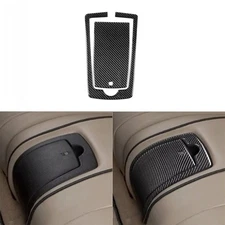 Real Carbon Fiber Rear Water Cup Holder Storage Panel Cover For Hummer H3 06-10