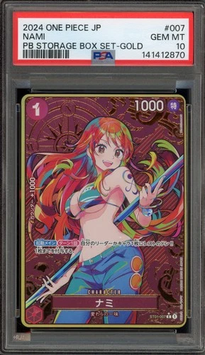 One Piece CCG Nami PB Storage Bx. Set Gold ST01-007 PSA 10 Gem Mint