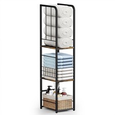 Narrow Towel Storage Bathroom 3-Tier Free Standing Bathroom Towel Rack Organizer