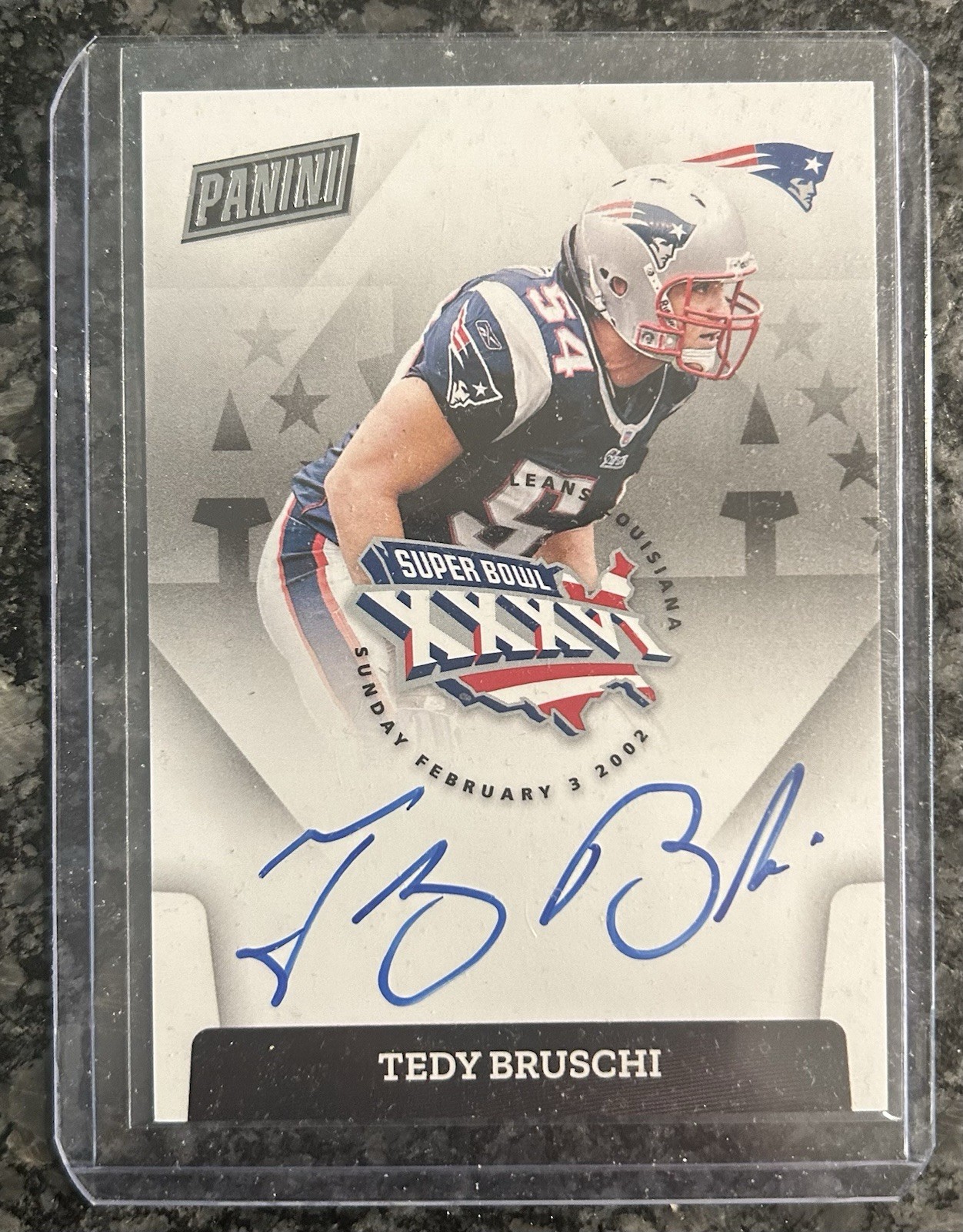 Tedy Bruschi #SBXXXVI-TB 2022 Panini Select Football Super Bowl Signatures