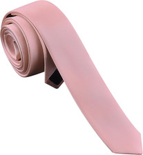 Men's Skinny Ties Solid Color Formal Neckties 1.58" 4CM Slim Ties For Men