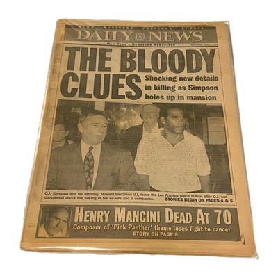 OJ Simpson Newspaper Serial Killer True Crime Dahmer Gacy Bundy Gein