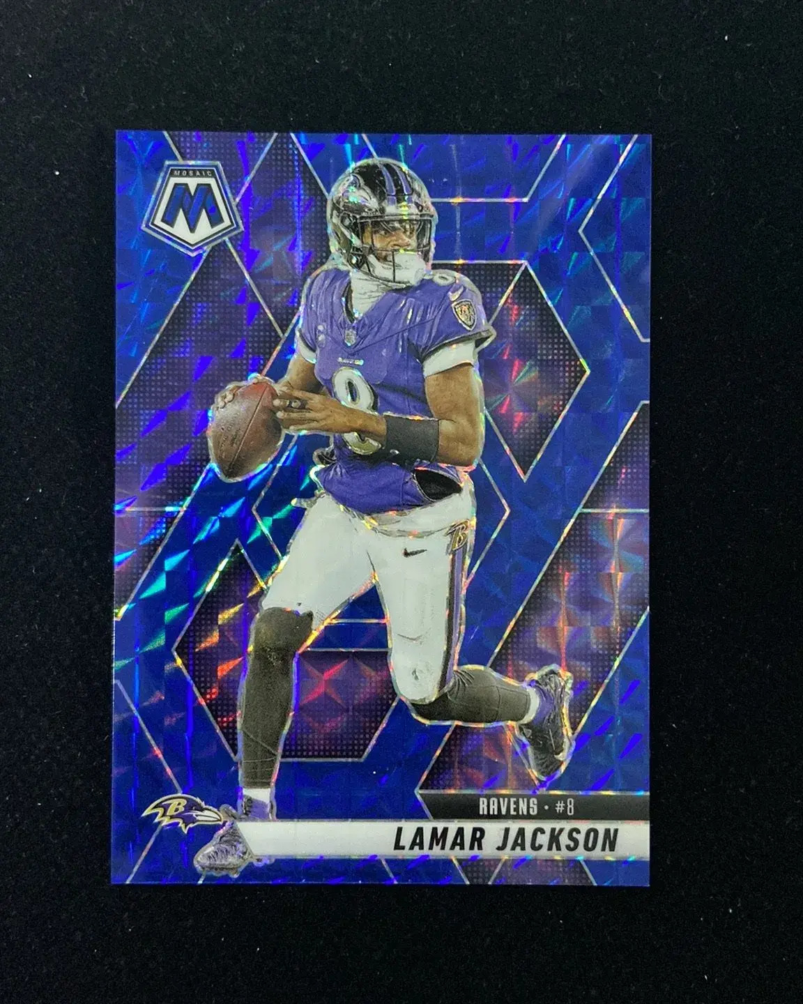 2025 Panini Mosaic Blue #3 Lamar Jackson 59/99 Baltimore Ravens -KS20