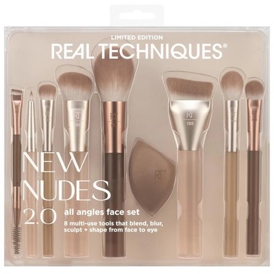 REAL TECHNIQUES New Nudes 2.0 All Angles Face & Eye Set Brushes - Authentic 