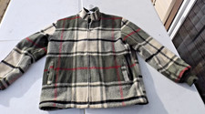 Vintage Woolrich Wool Jacket Sherpa Lined Green Plaid Talon Zipper size 40