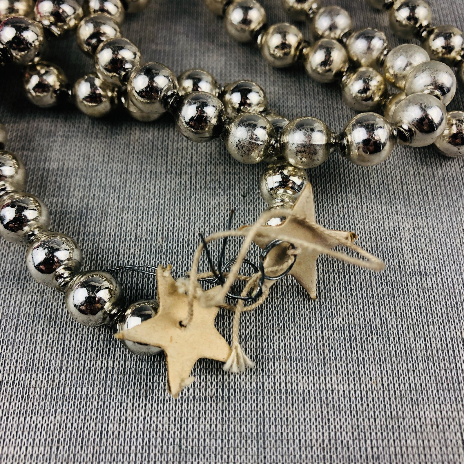 Vintage Mercury Glass Bead Garland lot Green 90" Pink 92" Silver 100" Blue 34"