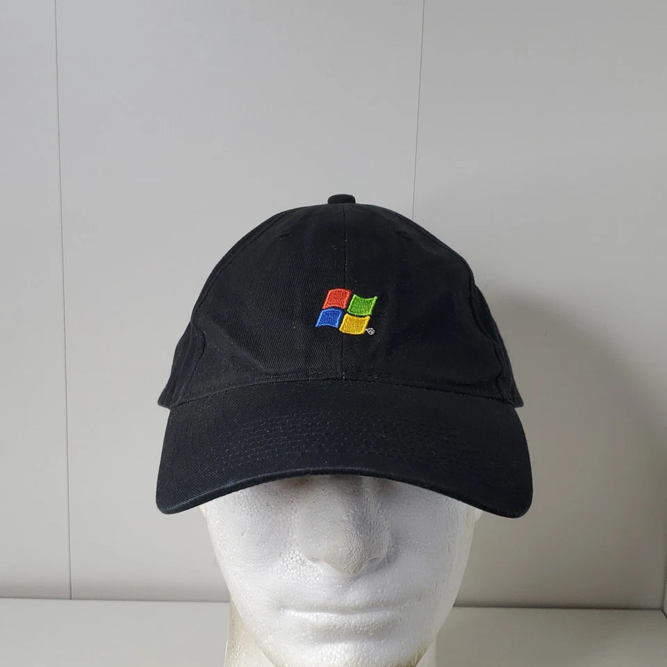 De colección Años 90 Microsoft Windows U Crew Gorra con Correa Gorra de Béisbol Universidad Universitaria Foto 2 de 4