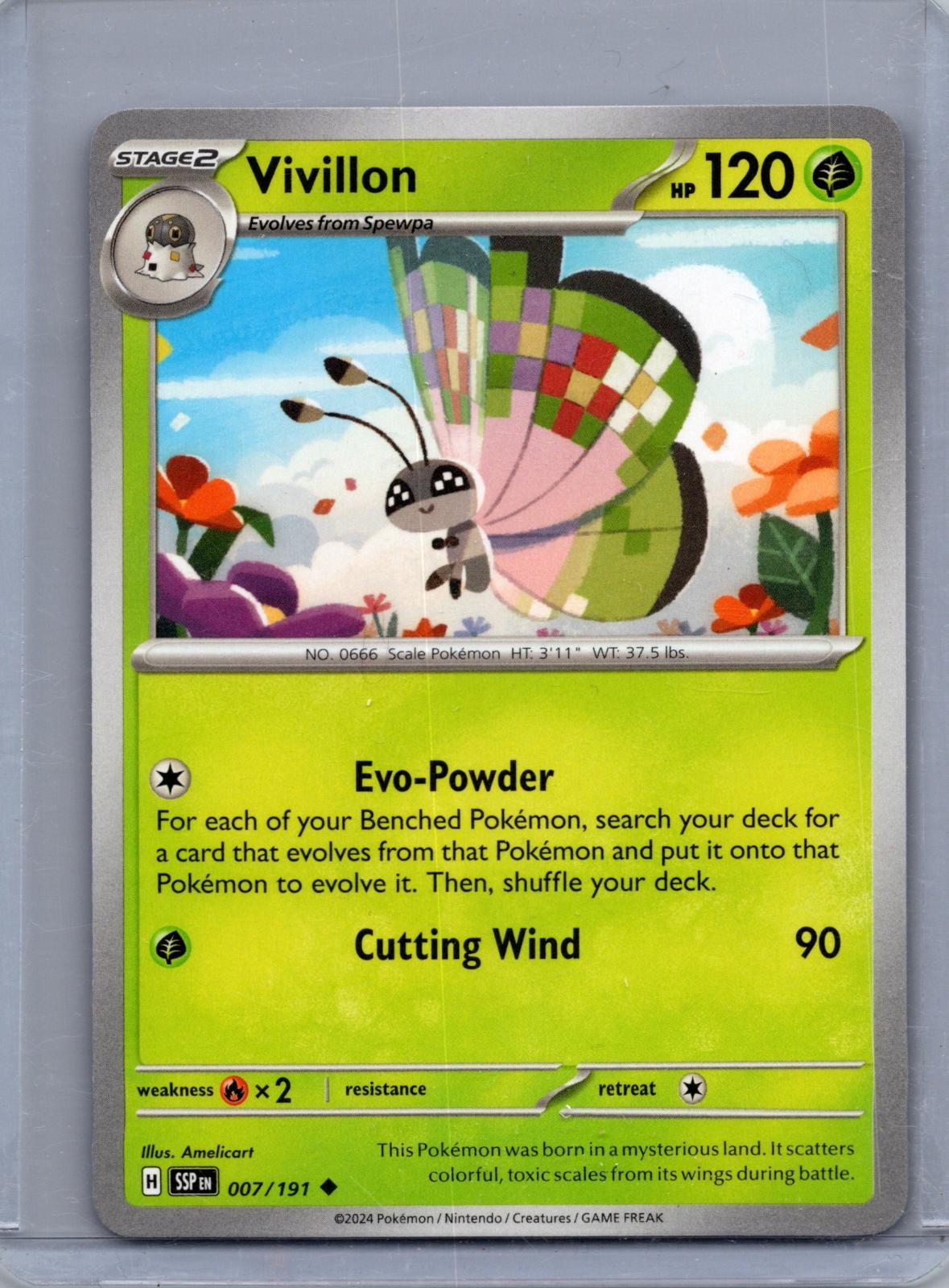 VIVILLON 007/191 UNCOMMON SURGING SPARKS POKEMON NM/M