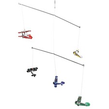 Blechspielzeug Mobile Mini Doppeldecker Blechmobile Mini Flugzeuge Windspiel
