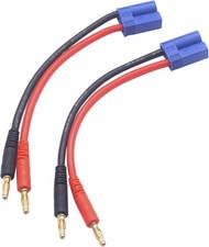 2Pack Vgoohobby EC5 Male Plug to 4mm Bullet Banana Connector Battery Charger