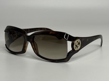 GUCCI GG2599/S Gold Logo Havana Tortoise Rectangle 57/16/130 Sunglasses