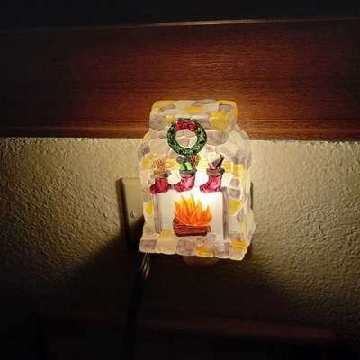 Flickering Fireplace Night Light Swivel Plug In   Seasons Of Cannon Falls
