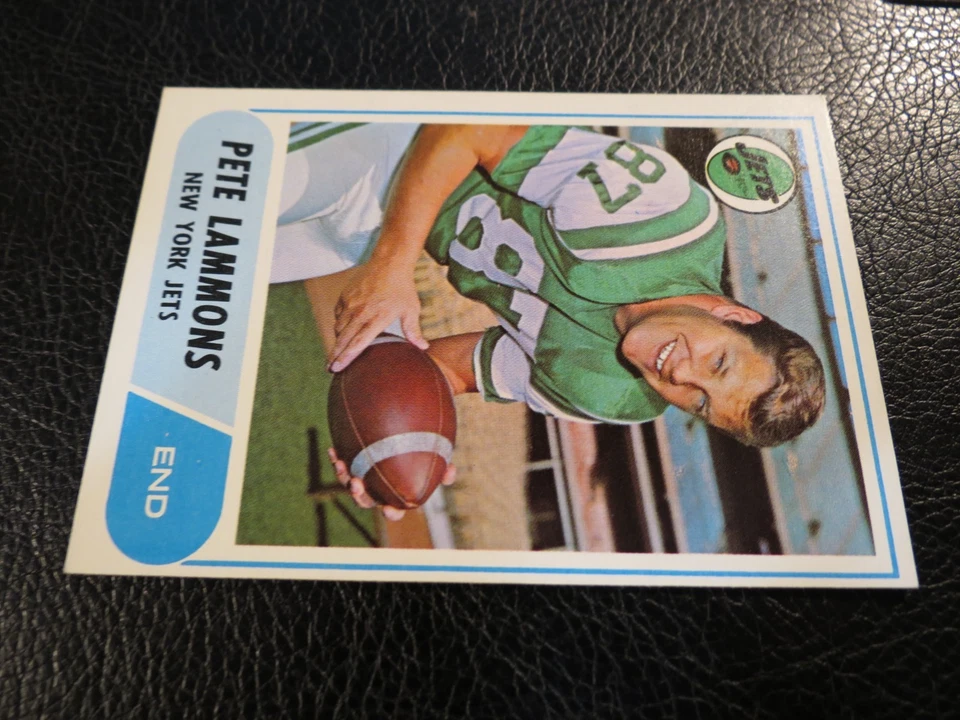 1968 TOPPS FOOTBALL SET #143 Pete Lammons, New York Jets, EX/EXMT - Image 2 of 3