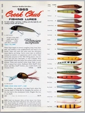 1965  Creek Chub Old Fishing Lures  Print Ads