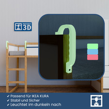 Hochbett-Griffe für IKEA KURA Hochbett - Glow-Edition (1 Stück = 1 Set)