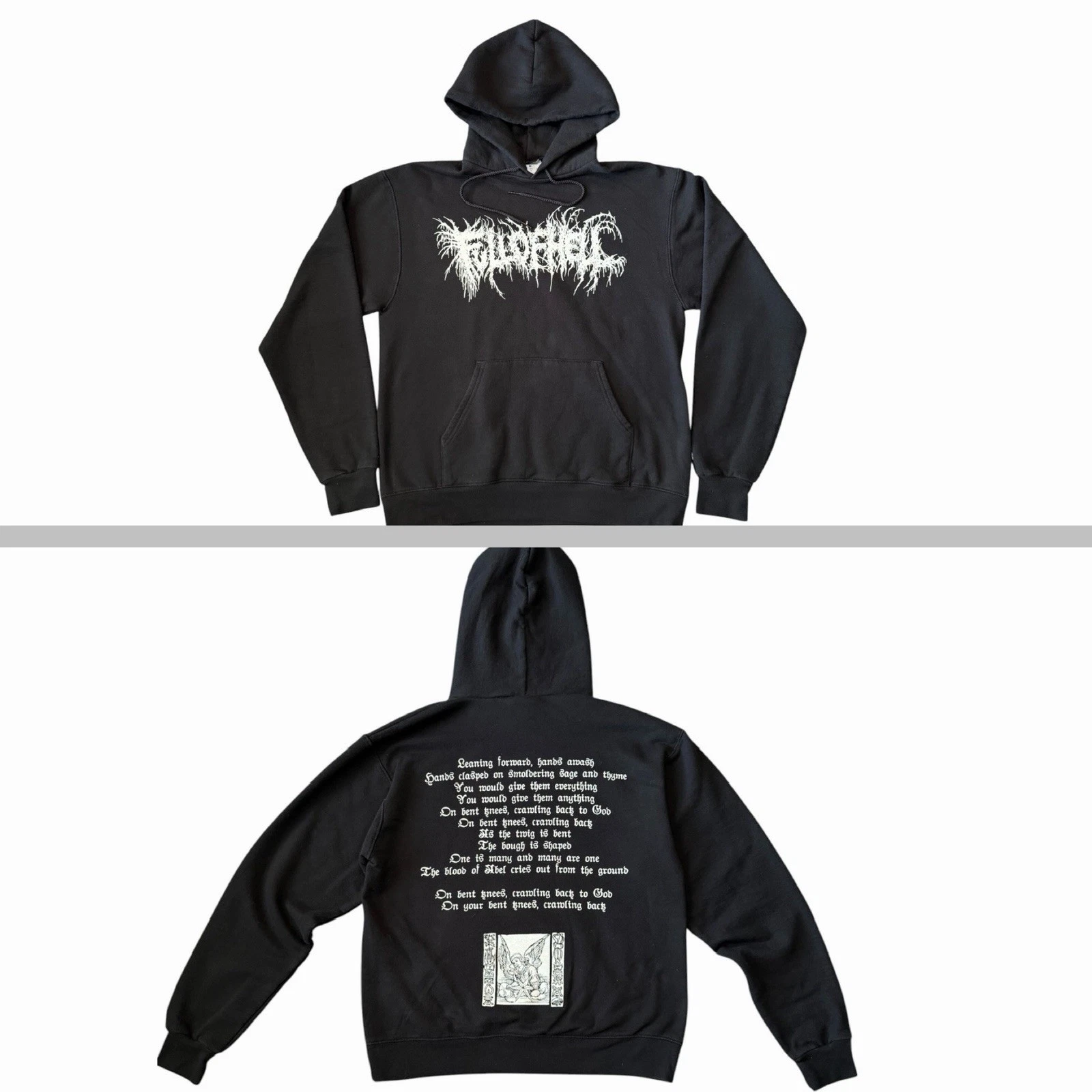 Full of Hell Hoodie Mens Medium Black Double Sides Grindcore Death Metal