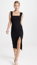 Reformation Black Kassi Ribbed Knit Dress