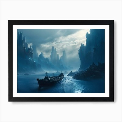 Exoplanet of the eternal winter (2n Framed Wall Art Poster Canvas Print Picture