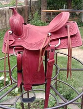 WILDRACE Western Havana Leather Roper Ranch Saddle