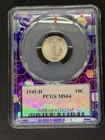 1945-D Mercury Dime 10C ¢  NGC MS64 — TraderBea Purple Core Holder