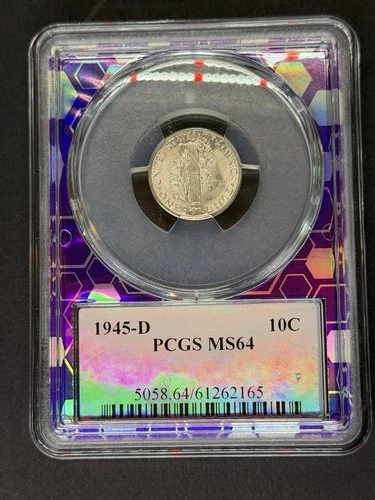 1945-D Mercury Dime 10C ¢  NGC MS64 — TraderBea Purple Core Holder