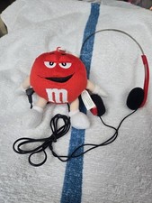 M&M's Mini Plush Red Radio Headphones RadioShack Collectors Ed Works Vintage