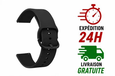 Bracelet Montre Silicone 20mm 22mm Dégagement Rapide Ajustable Étanche Sport - Photo 1/4