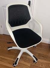 John Lewis White Mesh Office Desk Chair Swivel Task Chair Height Adjust DELIVERY