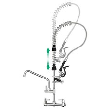 Commercial Sink Faucet with Pre-Rinse Sprayer -Height Adjustable 33-43 inch ...