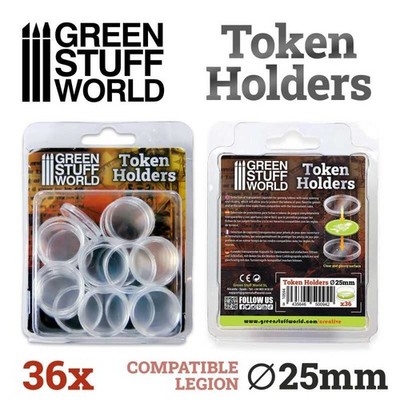 Green Stuff World Token Halter 25mm (36) Token Holders Markerhüllen