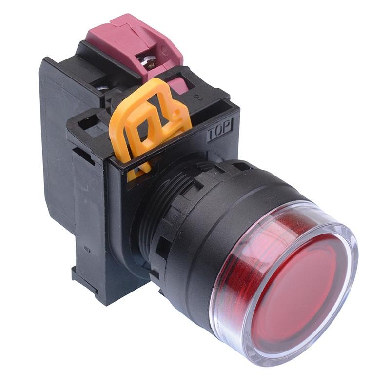 IDEC Red 12V illuminated 22mm Momentary Shrouded Push Button Switch NC IP65
