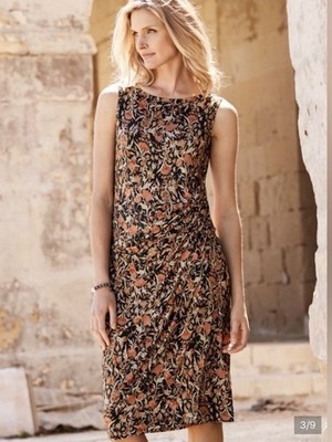 Peruvian Connection Chavin Aztec Ruched Midi Dress MED Faux Wrap Boho Chic