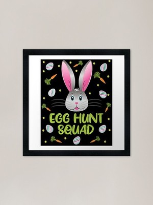 Ostereiersuche Trupp Hase Kaninchen gerahmtes Wandbild Poster Leinwanddruck Bild