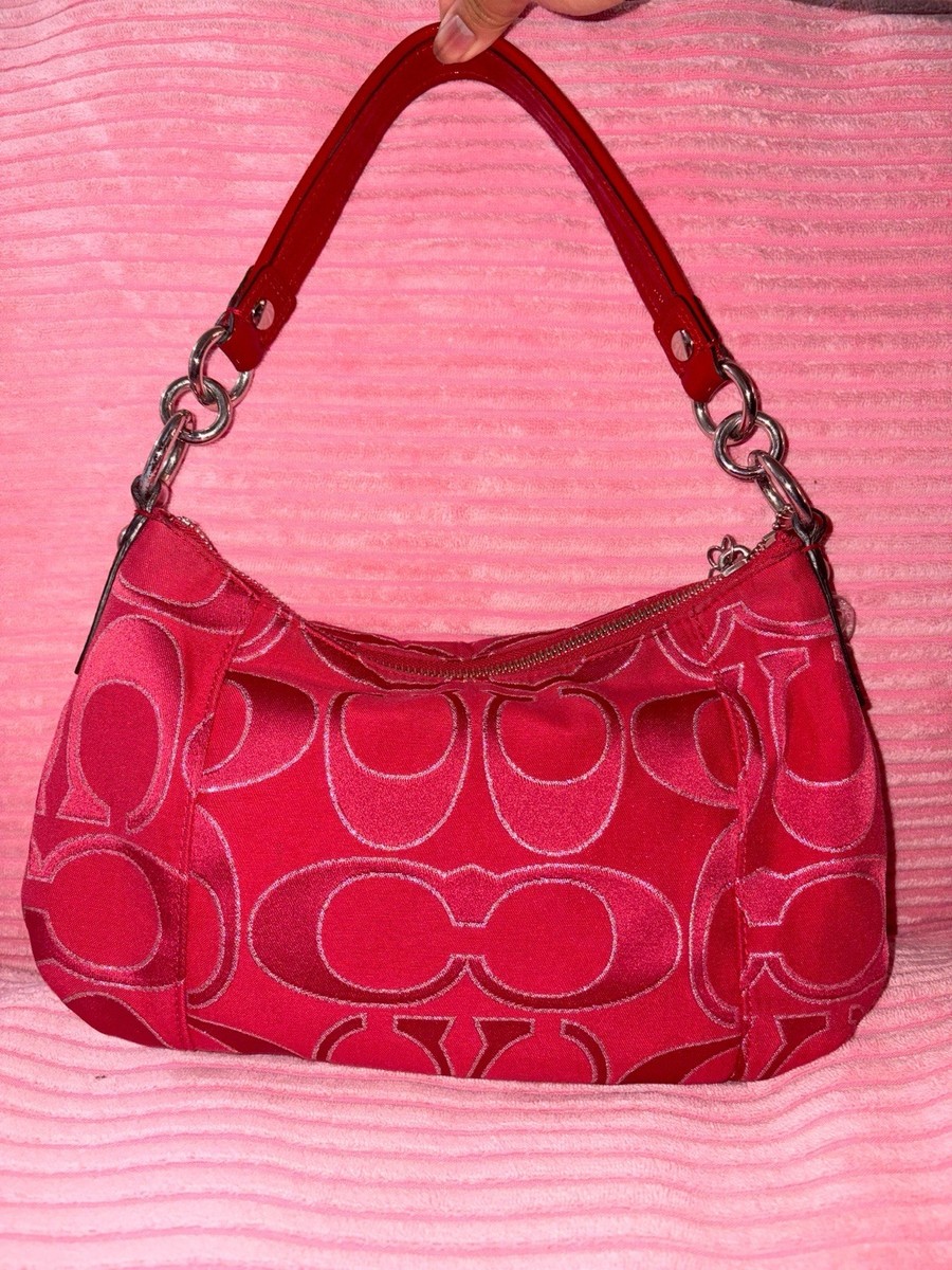 バッグ COACH Signature Y2K Poppy Hobo Bag Pink Pink Coach Poppy Shoulder and Crossbody Bag Y2K Patent Leather