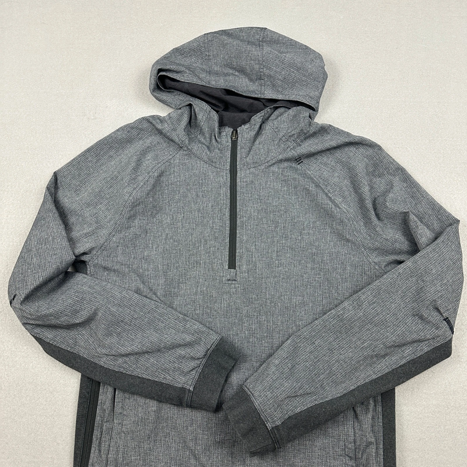 Lululemon Jacket Men Medium Gray Performance Reversible Half Zip Pullover Hood M - product detail image 2