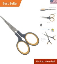 Precision Curved 4" Soft Grip Scissors - Durable Titanium Nitride Blades