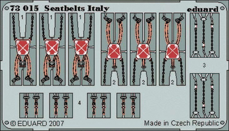 Eduard Accessories 73015 - 1:72 Seatbelts Italy WWII - Photo-Etched Set - New