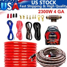 2300W 4 Gauge Car Audio Cable Kit Amplifier Install Amp RCA Subwoofer Sub Wiring