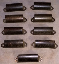 Great Set  9  Antique  Cast Iron  Bin  Cabinet  Pulls