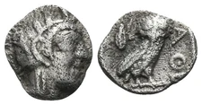 Attica, Athens (454-404 BC) AR silver obol coin Athena & Owl SNG Cop 53-56