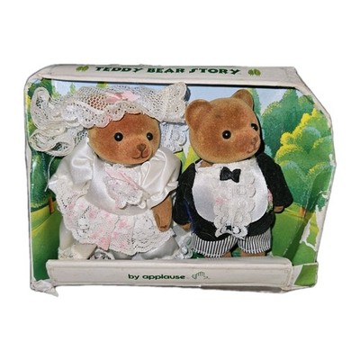 Teddy Bear Story Applause Bride Groom Mini Dolls 1986 in Box Teddy & Tammy