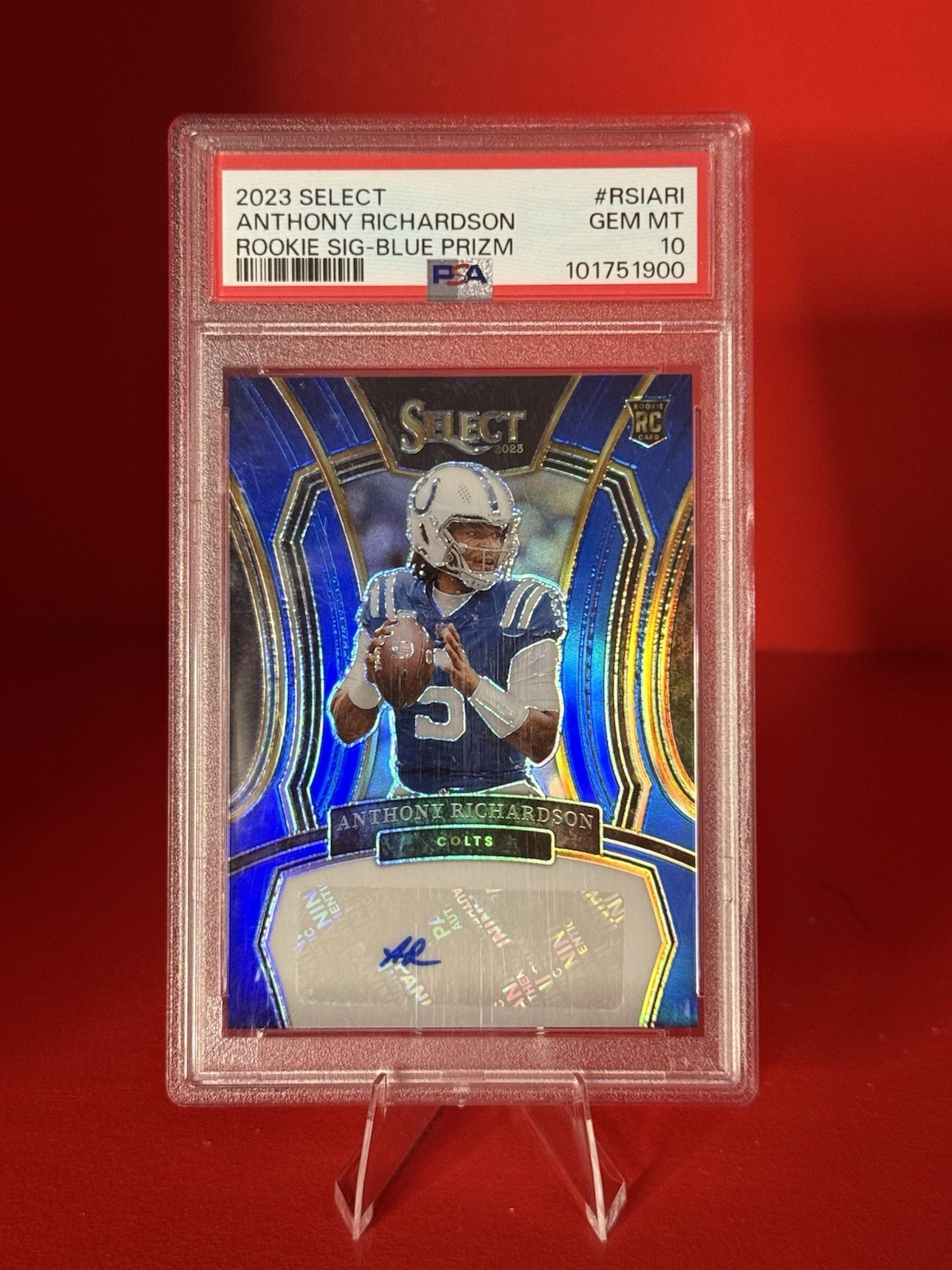 Anthony Richardson Panini Select Rookie Signatures #RSIARI Blue Prizm