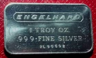 1980 Engelhard Industries Commercial Bar 1 Troy oz..999 Fine Silver S/N-PL 90592