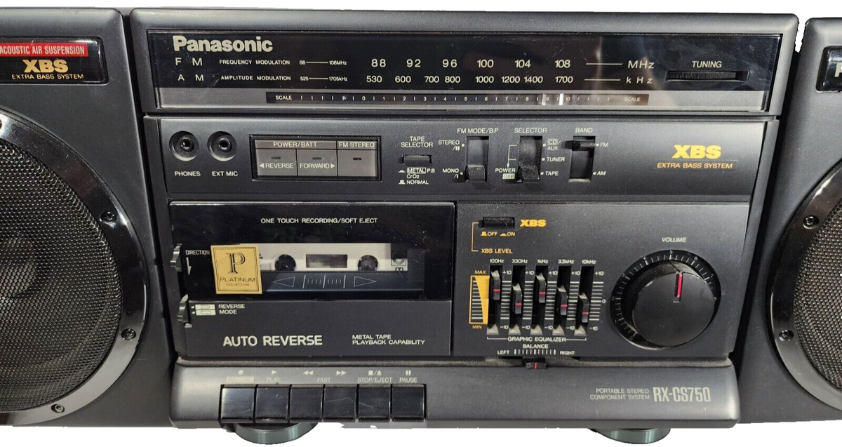 VTG Panasonic RX-CS750 Portable Stereo Boombox XBS Extra bass for