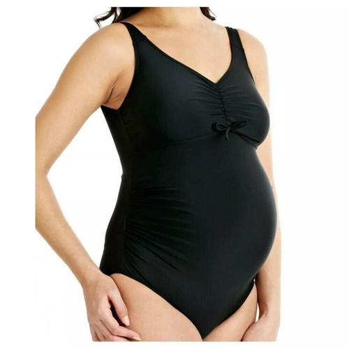 Speedo Women's Essential Grace Maternity U Back Swimsuit Black UK XL - Picture 1 of 3