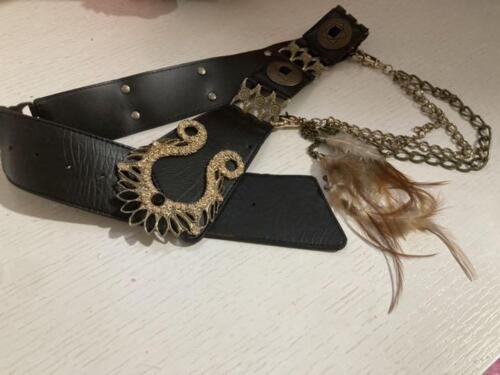 d.i.a. DIA belt Black LOGO feather Shibuya 109 Gal GYARU - Picture 1 of 3