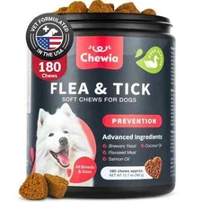 Natural Dog Flea and Tick Prevention Chews for All Breeds Ages & Sizes