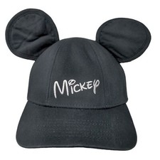 Disney Boy's Snapback Hat Black Adjustable Embroidered Logo Mickey Ears