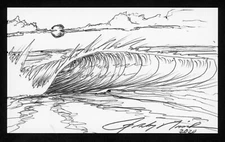 Robby Naish U.S. Surf Legend Signed 3"X5" Index SKETCH Card E25662