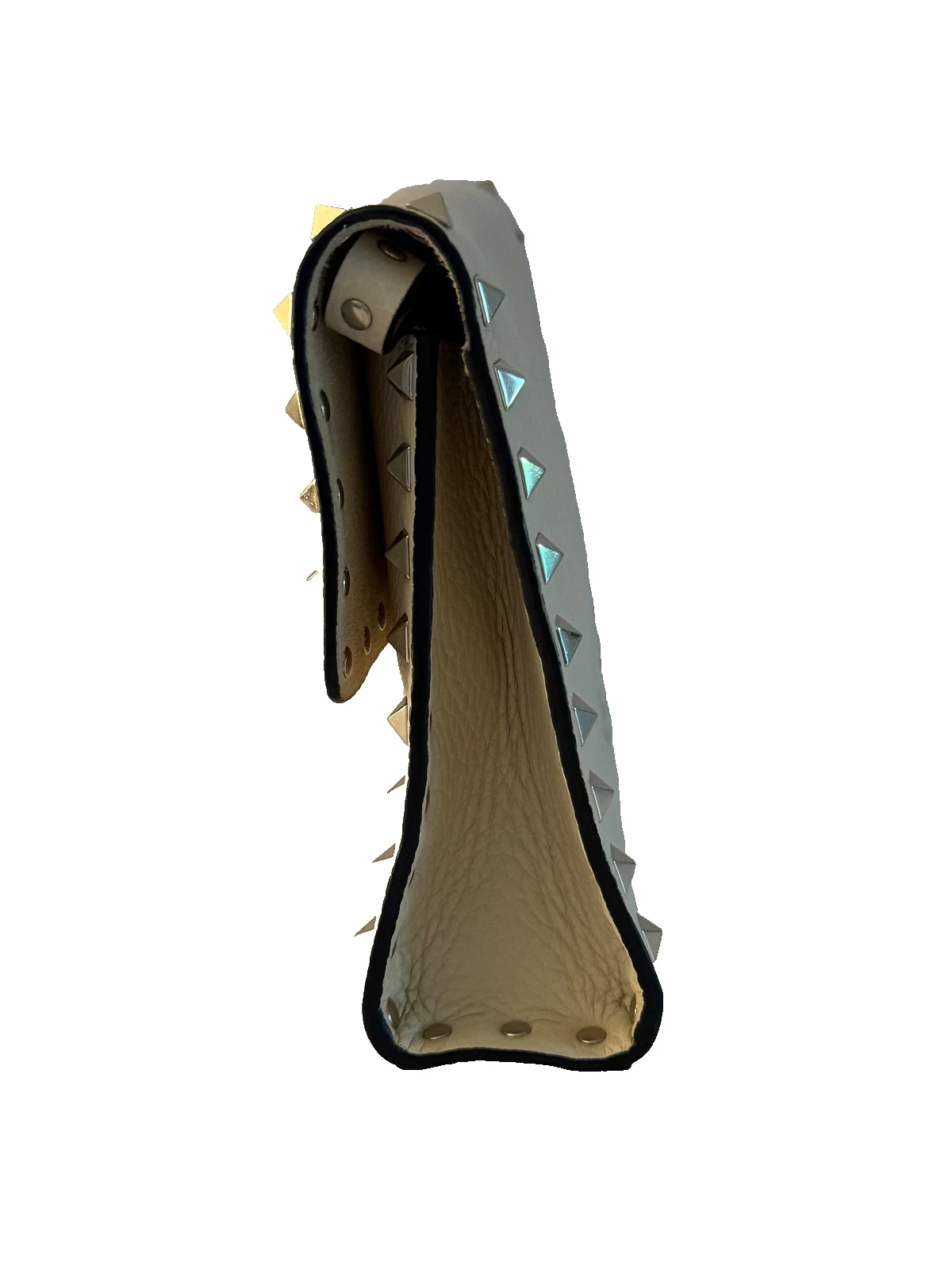 Valentino Garavani Rockstud Flip Lock Flap Bag in pelle beige medio